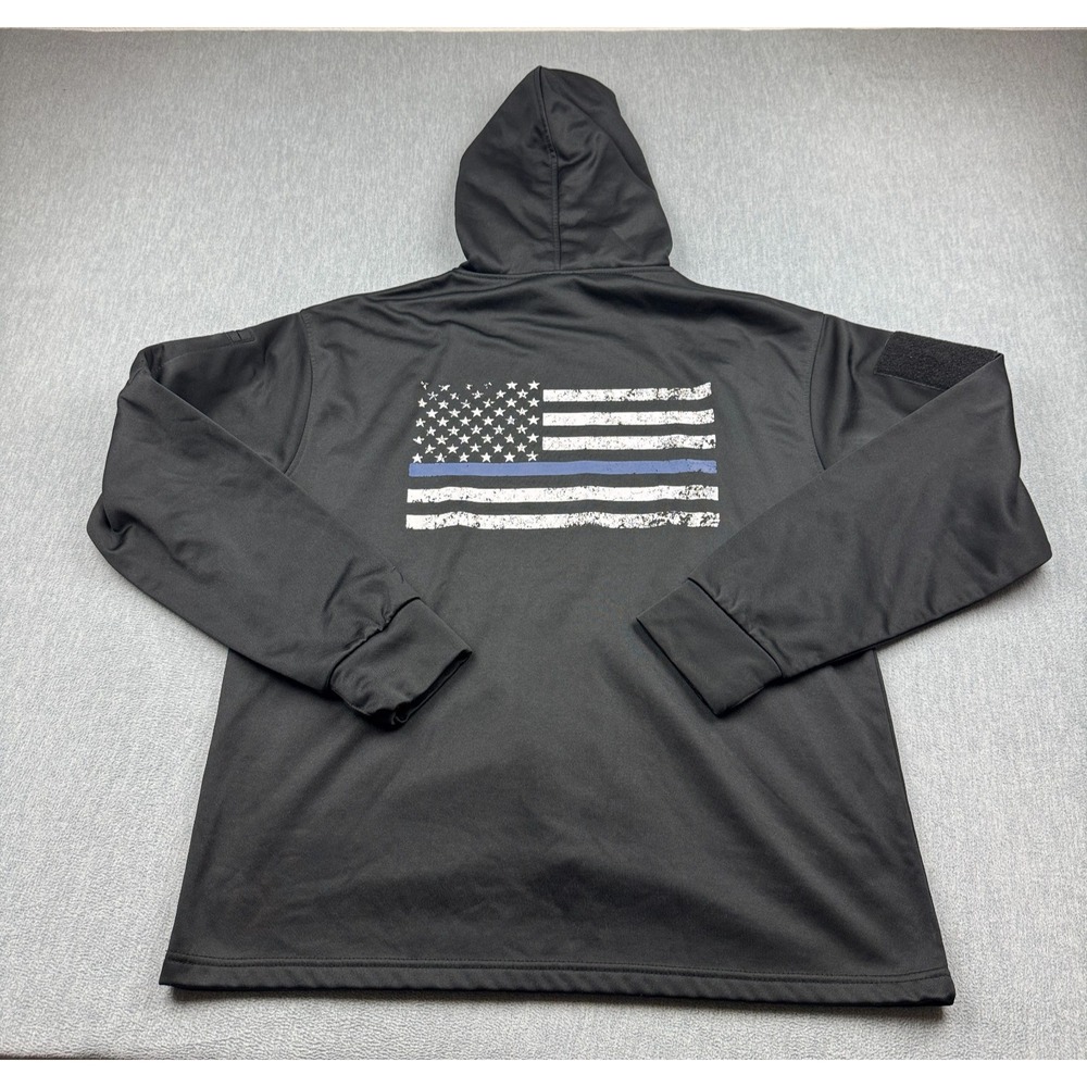 Rothco Hoodie Men Large Black Pullover Thin Blue Line Concealed Carry Pocket Top